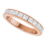 10K Gold Square Natural Diamond Channel-Set Anniversary Band – 2 3/4 CTW - Rose Gold - view 5