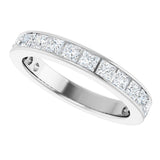 10K Gold Square Natural Diamond Channel-Set Anniversary Band – 2 1/4 CTW - White Gold - view 5