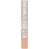 14K Gold Square Lab-Grown Diamond Channel-Set Anniversary Band – 2.25x2.25 mm Stones - Rose Gold - view 4