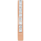 14K Gold Square Natural Diamond Channel-Set Anniversary Band – 1.75x1.75 mm Stones - Rose Gold - view 4