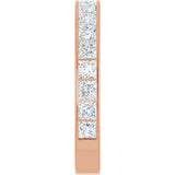 14K Gold Square Lab-Grown Diamond Channel-Set Anniversary Band – 3x3 mm Stones - Rose Gold - view 4