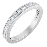 14K Gold Square Natural Diamond Channel-Set Anniversary Band – 1.75x1.75 mm Stones - White Gold