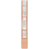 14K Gold Square Natural Diamond Channel-Set Anniversary Band – 1.75x1.75 mm Stones - Rose Gold - view 4