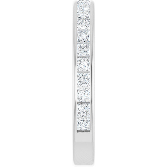 14K Gold Square Natural Diamond Channel-Set Anniversary Band – 1.75x1.75 mm Stones - White Gold - view 4
