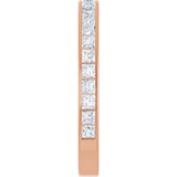 14K Gold Square Lab-Grown Diamond Channel-Set Anniversary Band – 2.25x2.25 mm Stones - Rose Gold - view 4