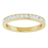 14K Gold Square Lab-Grown Diamond Channel-Set Anniversary Band – 3x3 mm Stones (3 5/8 CTW) - Yellow Gold - view 3