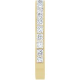 14K Gold Square Natural Diamond Channel-Set Anniversary Band – 3x3 mm Stones (3 5/8 CTW) - Yellow Gold - view 4