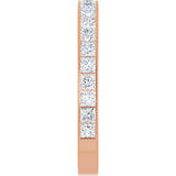 14K Gold Square Natural Diamond Channel-Set Anniversary Band – 3x3 mm Stones (3 5/8 CTW) - Rose Gold - view 4