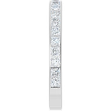 14K Gold Square Natural Diamond Channel-Set Anniversary Band – 3x3 mm Stones (3 5/8 CTW) - White Gold - view 4
