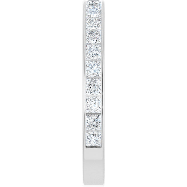14K Gold Square Natural Diamond Channel-Set Anniversary Band – 3x3 mm Stones (3 5/8 CTW) - White Gold - view 4
