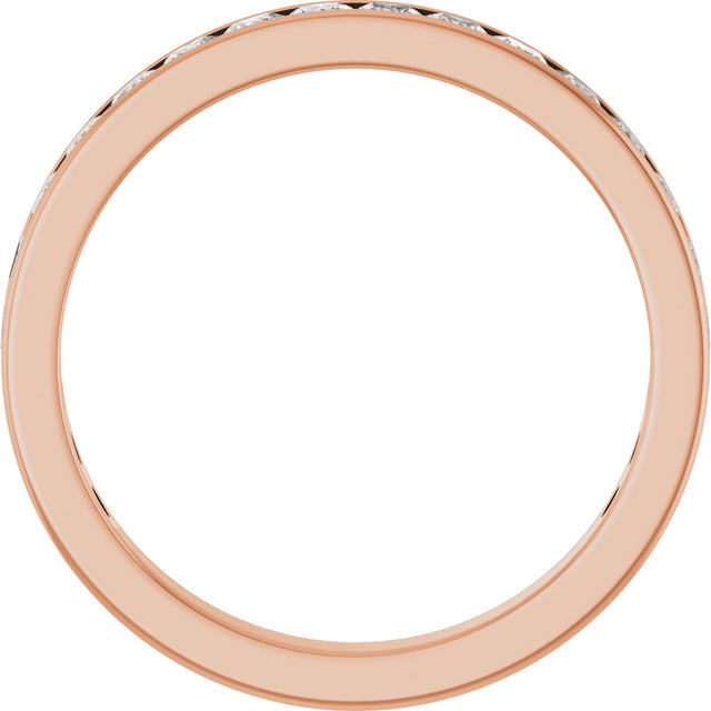 14K Gold Square Lab-Grown Diamond Channel-Set Anniversary Band – 3x3 mm Stones (3 5/8 CTW) - Rose Gold - view 2