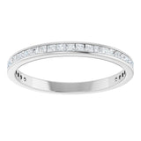 14K Gold Square Natural Diamond Channel-Set Anniversary Band – 1.75x1.75 mm Stones - White Gold - view 3