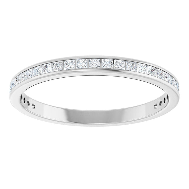 14K Gold Square Lab-Grown Diamond Channel-Set Anniversary Band – 1.75x1.75 mm Stones - White Gold - view 3