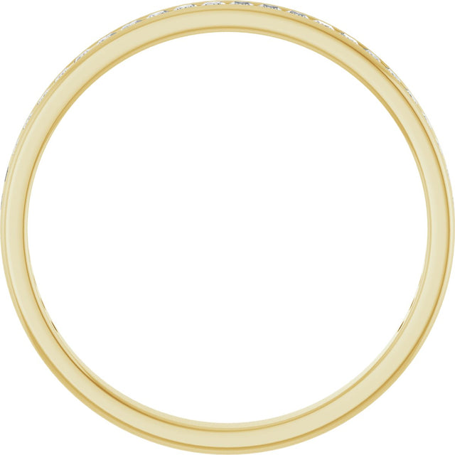 14K Gold Square Lab-Grown Diamond Channel-Set Anniversary Band – 1.5x1.5 mm Stones (3/4 CTW) - Yellow Gold - view 2