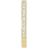 14K Gold Square Natural Diamond Channel-Set Anniversary Band – 1.5x1.5 mm Stones - Yellow Gold - view 4