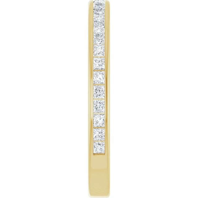 14K Gold Square Lab-Grown Diamond Channel-Set Anniversary Band – 1.5x1.5 mm Stones - Yellow Gold - view 4