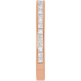 14K Gold Square Lab-Grown Diamond Channel-Set Anniversary Band – 1.5x1.5 mm Stones - Rose Gold - view 4