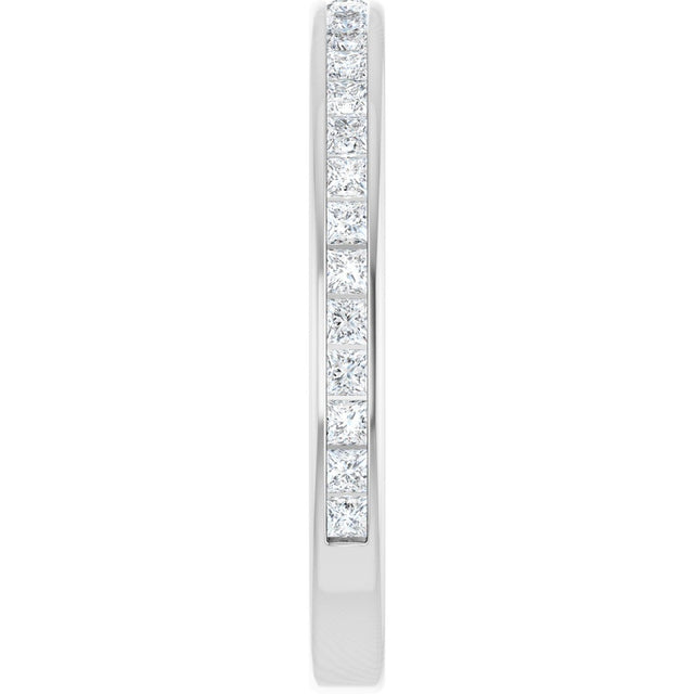14K Gold Square Natural Diamond Channel-Set Anniversary Band – 1.5x1.5 mm Stones - White Gold - view 4