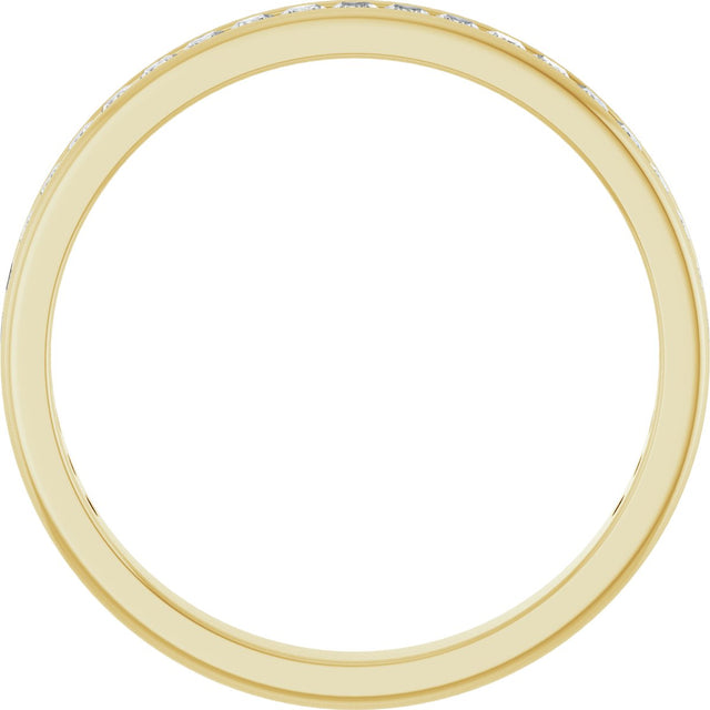 14K Gold Square Lab-Grown Diamond Channel-Set Anniversary Band – 1.5x1.5 mm Stones - Yellow Gold - view 2