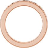 14K Gold Square Lab-Grown Diamond Channel-Set Anniversary Band – 2.25x2.25 mm Stones - Rose Gold - view 2
