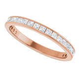 14K Gold Square Lab-Grown Diamond Channel-Set Anniversary Band – 2.25x2.25 mm Stones - Rose Gold - view 5