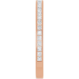 14K Gold Square Natural Diamond Channel-Set Anniversary Band – 1.75x1.75 mm Stones - Rose Gold - view 4