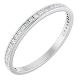 14K Gold Square Lab-Grown Diamond Channel-Set Anniversary Band – 1.5x1.5 mm Stones (3/4 CTW) - White Gold