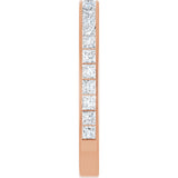 14K Gold Square Natural Diamond Channel-Set Anniversary Band – 2.5x2.5 mm Stones - Rose Gold - view 4