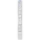 14K Gold Square Lab-Grown Diamond Channel-Set Anniversary Band – 2.5x2.5 mm Stones - White Gold - view 4
