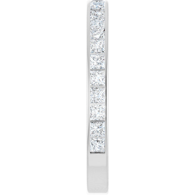 14K Gold Square Lab-Grown Diamond Channel-Set Anniversary Band – 2.5x2.5 mm Stones - White Gold - view 4
