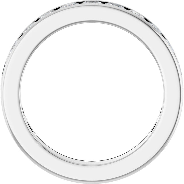14K Gold Square Natural Diamond Channel-Set Anniversary Band – 2.5x2.5 mm Stones - White Gold - view 2
