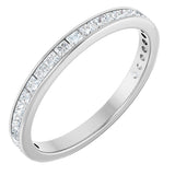 14K Gold Square Lab-Grown Diamond Channel-Set Anniversary Band – 2.25x2.25 mm Stones - White Gold