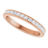 14K Gold Square Lab-Grown Diamond Channel-Set Anniversary Band – 2x2 mm Stones - Rose Gold - view 5