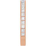 14K Gold Square Lab-Grown Diamond Channel-Set Anniversary Band – 2x2 mm Stones - Rose Gold - view 4