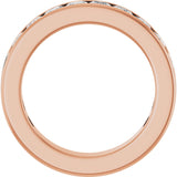 14K Gold Square Lab-Grown Diamond Channel-Set Anniversary Band – 2.5x2.5 mm Stones - Rose Gold - view 2