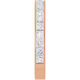 14K Gold Square Lab-Grown Diamond Channel-Set Anniversary Band – 3x3 mm Stones - Rose Gold - view 4
