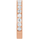 14K Gold Round Lab-Grown Diamond Channel-Set Anniversary Band – 3 mm Stones - Rose Gold - view 4
