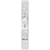 14K Gold Round Lab-Grown Diamond Channel-Set Anniversary Band – 3 mm Stones - White Gold - view 4