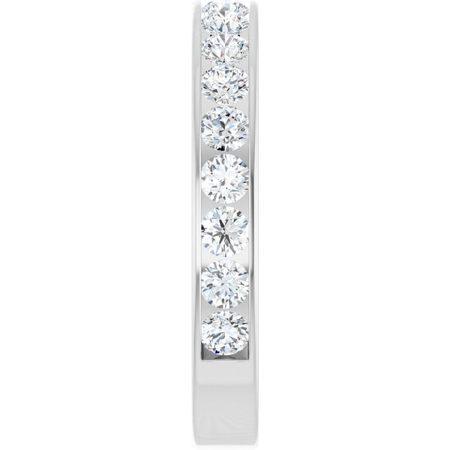 14K Gold Round Lab-Grown Diamond Channel-Set Anniversary Band – 3 mm Stones - White Gold - view 4