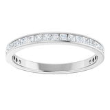 14K Gold Square Natural Diamond Channel-Set Anniversary Band – 2.25x2.25 mm Stones - White Gold - view 3