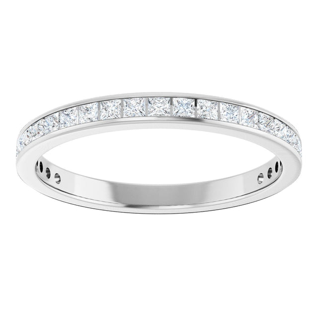 14K Gold Square Lab-Grown Diamond Channel-Set Anniversary Band – 2.25x2.25 mm Stones - White Gold - view 3