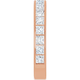 14K Gold Square Natural Diamond Channel-Set Anniversary Band – 2.5x2.5 mm Stones - Rose Gold - view 4