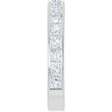 14K Gold Square Natural Diamond Channel-Set Anniversary Band – 2.5x2.5 mm Stones - White Gold - view 4
