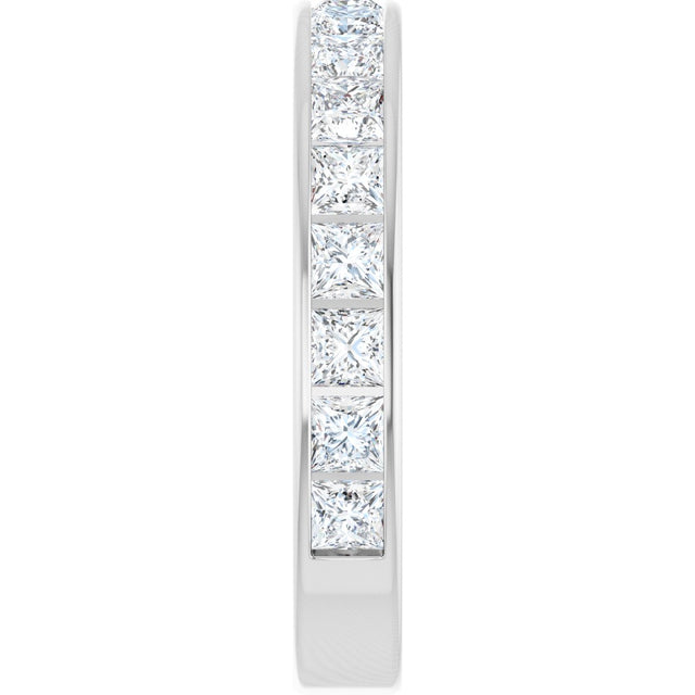 14K Gold Square Lab-Grown Diamond Channel-Set Anniversary Band – 2.5x2.5 mm Stones - White Gold - view 4