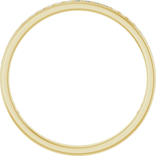 14K Gold Square Natural Diamond Channel-Set Anniversary Band – 1.5x1.5 mm Stones (3/4 CTW) - Yellow Gold - view 2