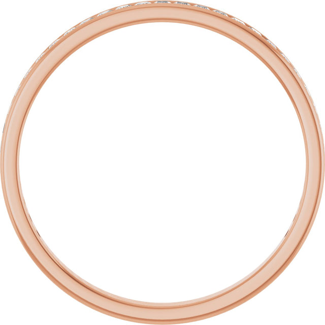 14K Gold Square Lab-Grown Diamond Channel-Set Anniversary Band – 1.5x1.5 mm Stones (3/4 CTW) - Rose Gold - view 2