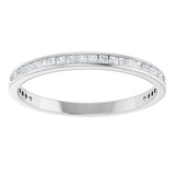 14K Gold Square Lab-Grown Diamond Channel-Set Anniversary Band – 1.5x1.5 mm Stones (3/4 CTW) - White Gold - view 3