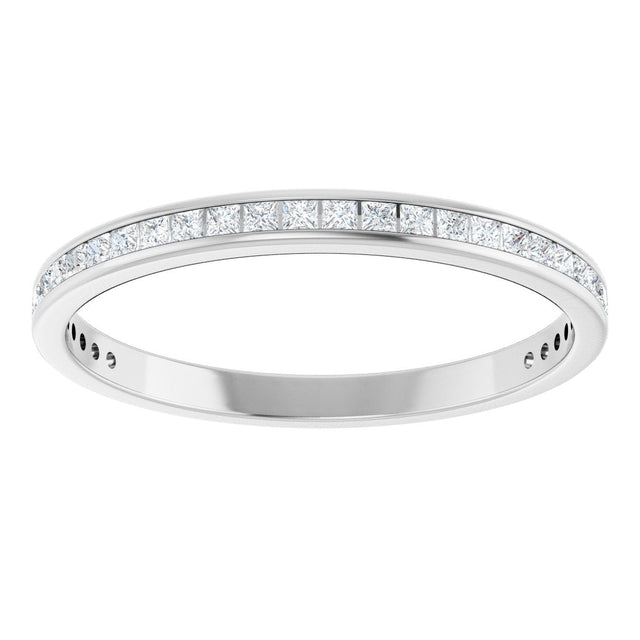 14K Gold Square Lab-Grown Diamond Channel-Set Anniversary Band – 1.5x1.5 mm Stones (3/4 CTW) - White Gold - view 3