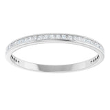 14K Gold Square Natural Diamond Channel-Set Anniversary Band – 1.5x1.5 mm Stones (3/4 CTW) - White Gold - view 3
