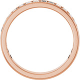 14K Gold Straight Baguette Lab-Grown Diamond Channel-Set Anniversary Band – 3x2 mm Stones - Rose Gold - view 2